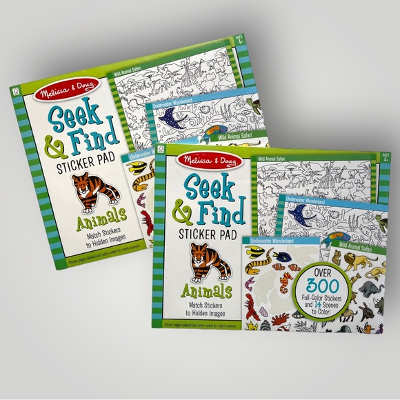 Melissa & Doug Other - Lot/2 Melissa & Doug Seek & Find Animal Sticker Pad